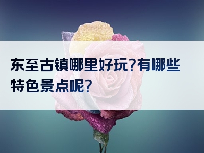 东至古镇哪里好玩？有哪些特色景点呢？