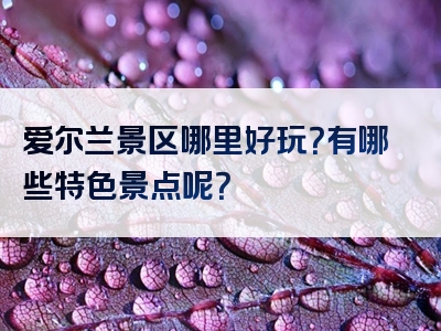 爱尔兰景区哪里好玩？有哪些特色景点呢？