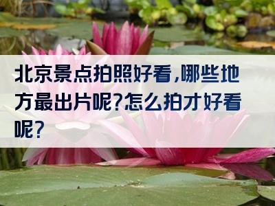 北京景点拍照好看，哪些地方最出片呢？怎么拍才好看呢？