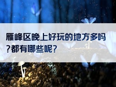 雁峰区晚上好玩的地方多吗？都有哪些呢？