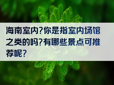 海南室内？你是指室内场馆之类的吗？有哪些景点可推荐呢？