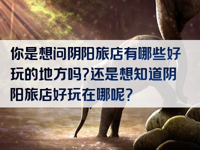 你是想问阴阳旅店有哪些好玩的地方吗？还是想知道阴阳旅店好玩在哪呢？