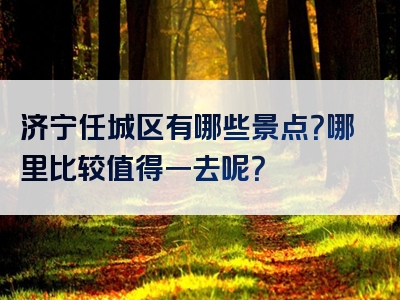 济宁任城区有哪些景点？哪里比较值得一去呢？