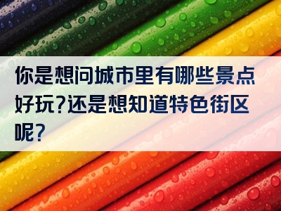 你是想问城市里有哪些景点好玩？还是想知道特色街区呢？