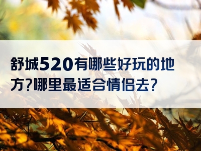 舒城520有哪些好玩的地方？哪里最适合情侣去？