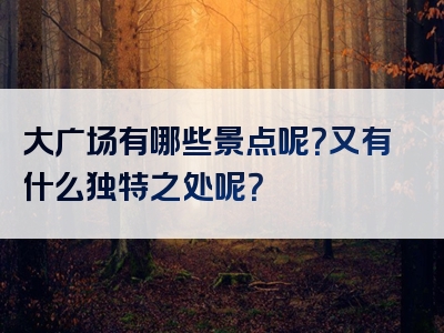 大广场有哪些景点呢？又有什么独特之处呢？