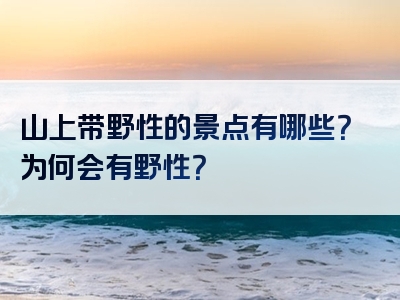 山上带野性的景点有哪些？为何会有野性？