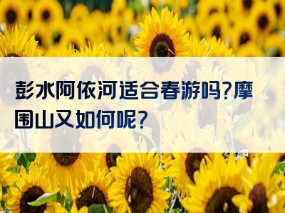 彭水阿依河适合春游吗？摩围山又如何呢？
