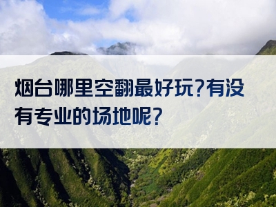 烟台哪里空翻最好玩？有没有专业的场地呢？