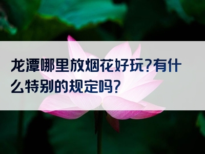 龙潭哪里放烟花好玩？有什么特别的规定吗？