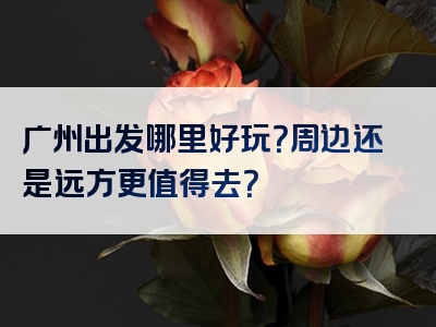 广州出发哪里好玩？周边还是远方更值得去？