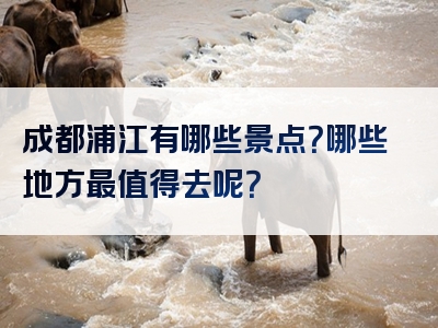 成都浦江有哪些景点？哪些地方最值得去呢？