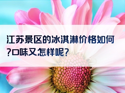 江苏景区的冰淇淋价格如何？口味又怎样呢？