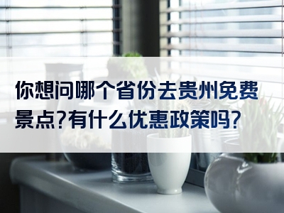 你想问哪个省份去贵州免费景点？有什么优惠政策吗？