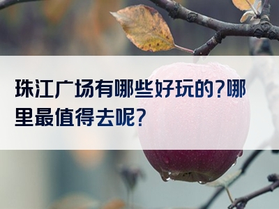 珠江广场有哪些好玩的？哪里最值得去呢？