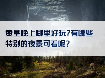 赞皇晚上哪里好玩？有哪些特别的夜景可看呢？