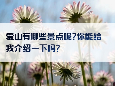 爱山有哪些景点呢？你能给我介绍一下吗？