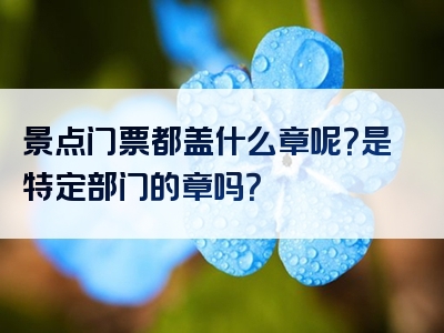 景点门票都盖什么章呢？是特定部门的章吗？