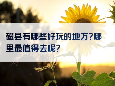 磁县有哪些好玩的地方？哪里最值得去呢？