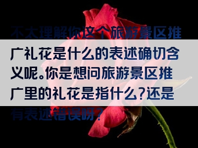 不太理解你这个旅游景区推广礼花是什么的表述确切含义呢。你是想问旅游景区推广里的礼花是指什么？还是有表述错误呀？