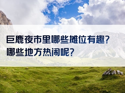 巨鹿夜市里哪些摊位有趣？哪些地方热闹呢？