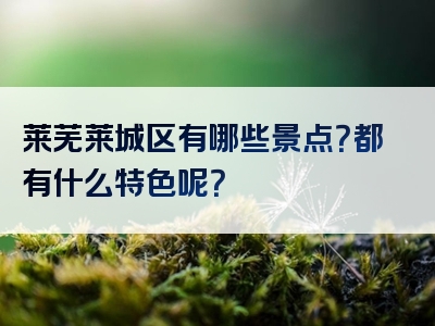 莱芜莱城区有哪些景点？都有什么特色呢？