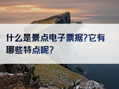 什么是景点电子票据？它有哪些特点呢？