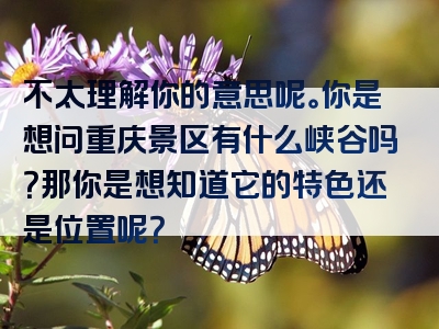 不太理解你的意思呢。你是想问重庆景区有什么峡谷吗？那你是想知道它的特色还是位置呢？