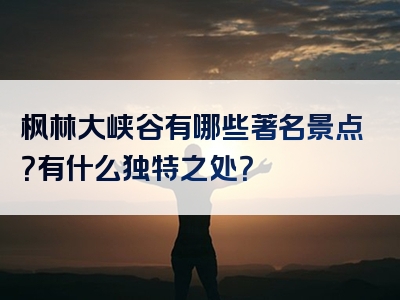 枫林大峡谷有哪些著名景点？有什么独特之处？