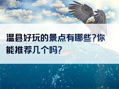 温县好玩的景点有哪些？你能推荐几个吗？