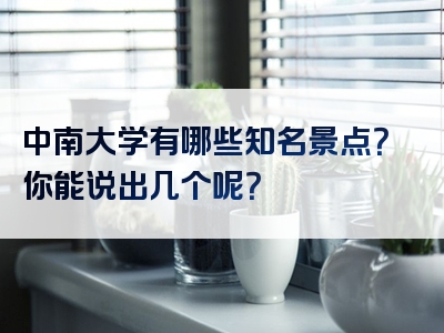 中南大学有哪些知名景点？你能说出几个呢？