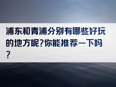 浦东和青浦分别有哪些好玩的地方呢？你能推荐一下吗？