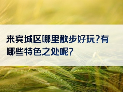 来宾城区哪里散步好玩？有哪些特色之处呢？