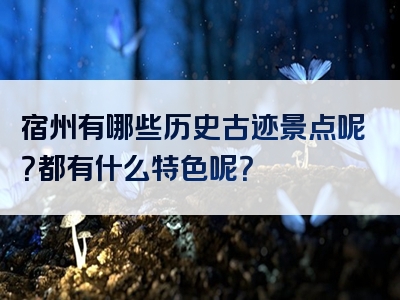 宿州有哪些历史古迹景点呢？都有什么特色呢？