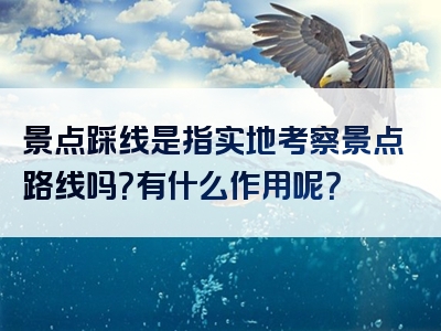 景点踩线是指实地考察景点路线吗？有什么作用呢？