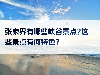 张家界有哪些峡谷景点？这些景点有何特色？