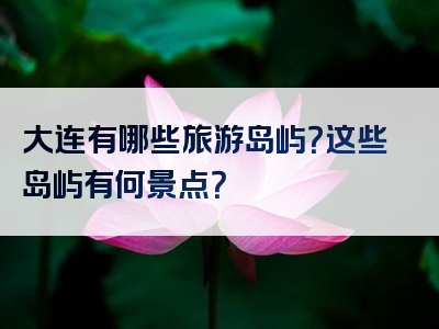 大连有哪些旅游岛屿？这些岛屿有何景点？