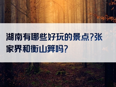湖南有哪些好玩的景点？张家界和衡山算吗？