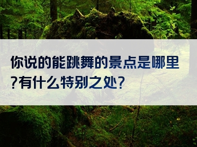 你说的能跳舞的景点是哪里？有什么特别之处？