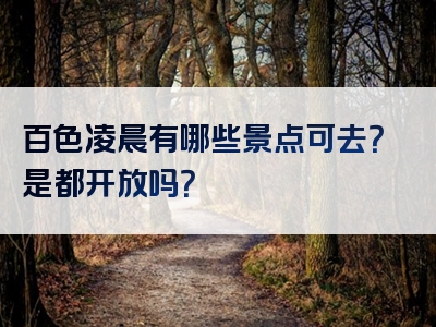 百色凌晨有哪些景点可去？是都开放吗？