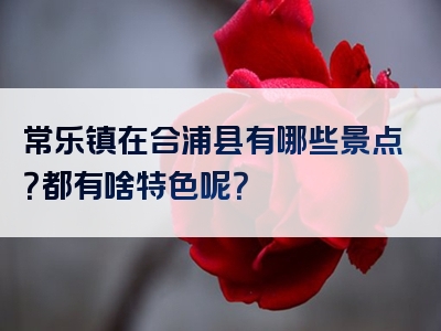 常乐镇在合浦县有哪些景点？都有啥特色呢？