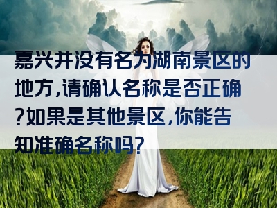 嘉兴并没有名为湖南景区的地方，请确认名称是否正确？如果是其他景区，你能告知准确名称吗？