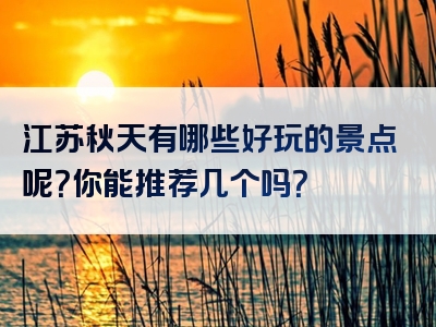 江苏秋天有哪些好玩的景点呢？你能推荐几个吗？