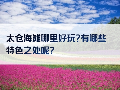太仓海滩哪里好玩？有哪些特色之处呢？