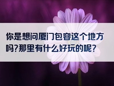 你是想问厦门包容这个地方吗？那里有什么好玩的呢？