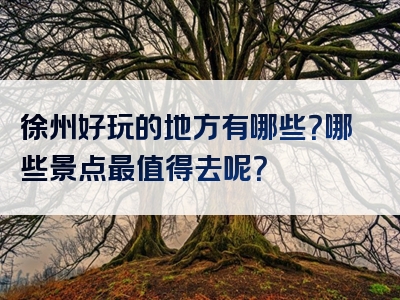 徐州好玩的地方有哪些？哪些景点最值得去呢？