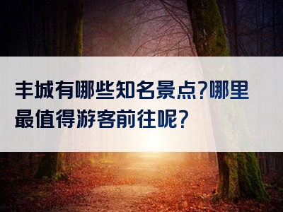 丰城有哪些知名景点？哪里最值得游客前往呢？