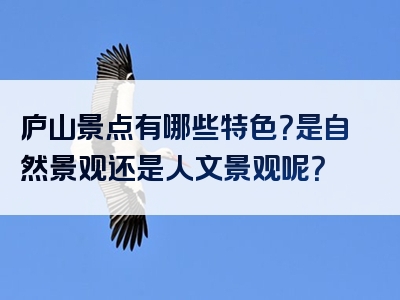 庐山景点有哪些特色？是自然景观还是人文景观呢？