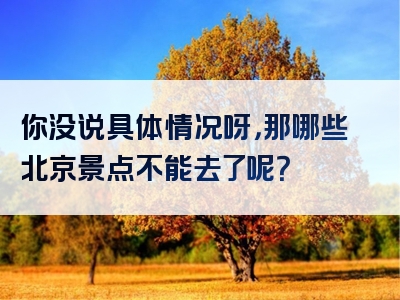 你没说具体情况呀，那哪些北京景点不能去了呢？