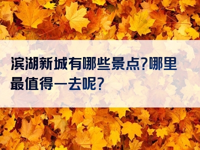 滨湖新城有哪些景点？哪里最值得一去呢？